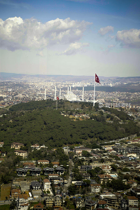 俯瞰Camlıca Kulesi - Camlica塔，伊斯坦布尔-土耳其